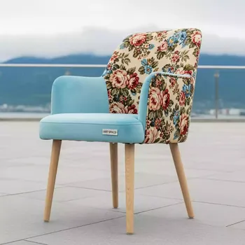 Аренда Стул Мила гобелен винтаж голубой велюр Monaco бук в Skypark Sochi — ART SPACE