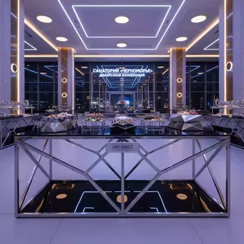 Аренда Фуршетный стол silver & black серебристый в санатории «Черноморье» — ART SPACE