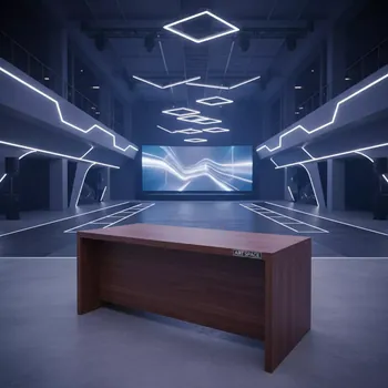 Аренда Стол компактный правый орех 140х120 на Сочи Автодроме — ART SPACE
