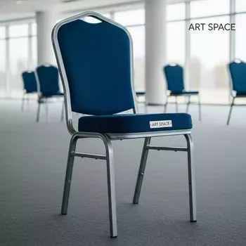 Аренда Стул Самба синяя ткань каркас серебро в Radisson Blu Resort & Congress Centre — ART SPACE