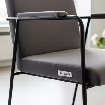 Аренда Стул с подлокотниками Слим каркас черный велюр графит в санатории «Октябрьский» — ART SPACE