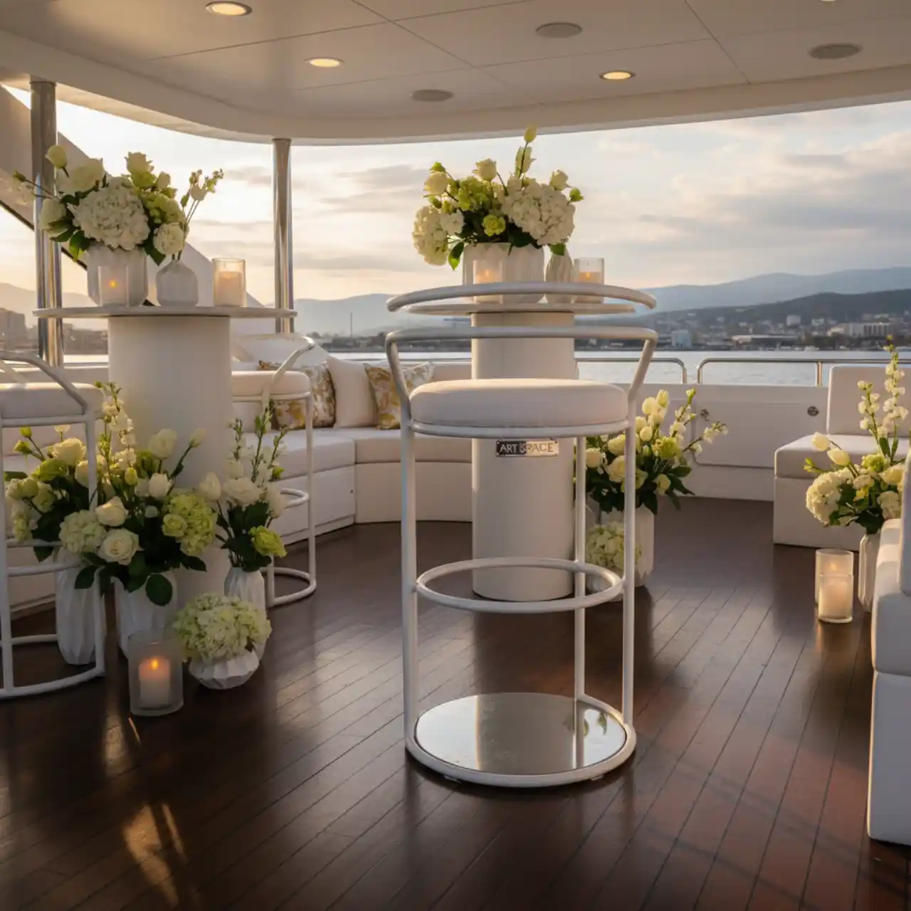 Барный стул металлический белый