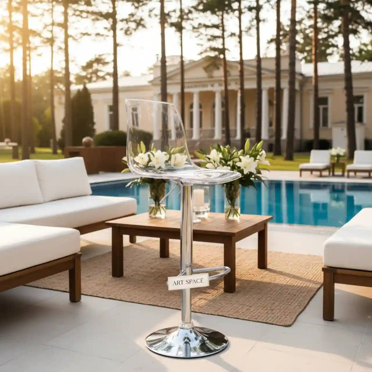 Табурет прозрачный барный Fox 75