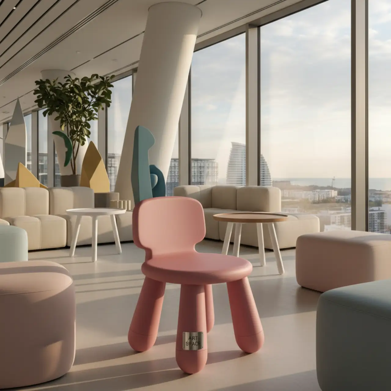 Табурет детский Маммут розовый пластиковый 17 203DP