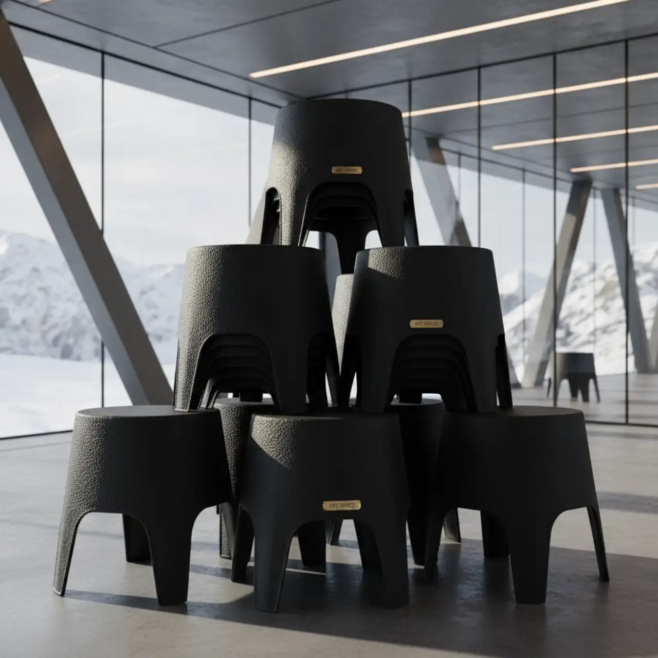 Табурет Лори черный из пластика