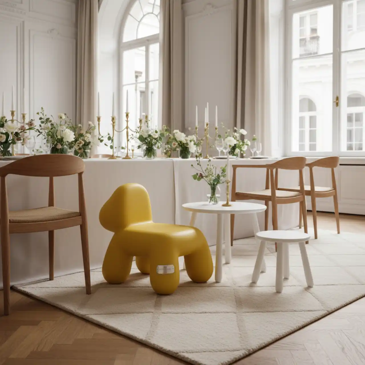 Табурет детский пластиковый Маммут желтый