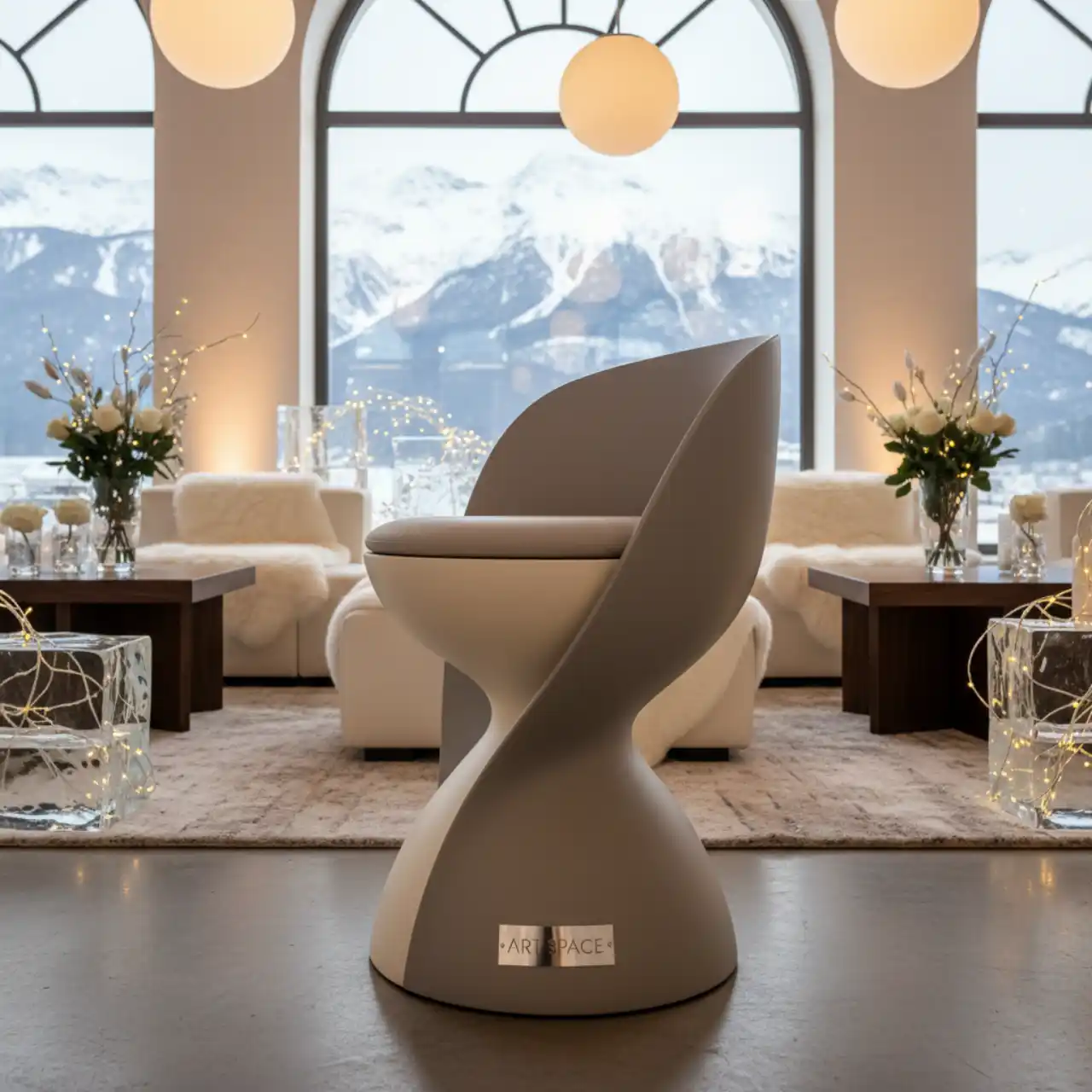 Табурет Flow серо бежевый