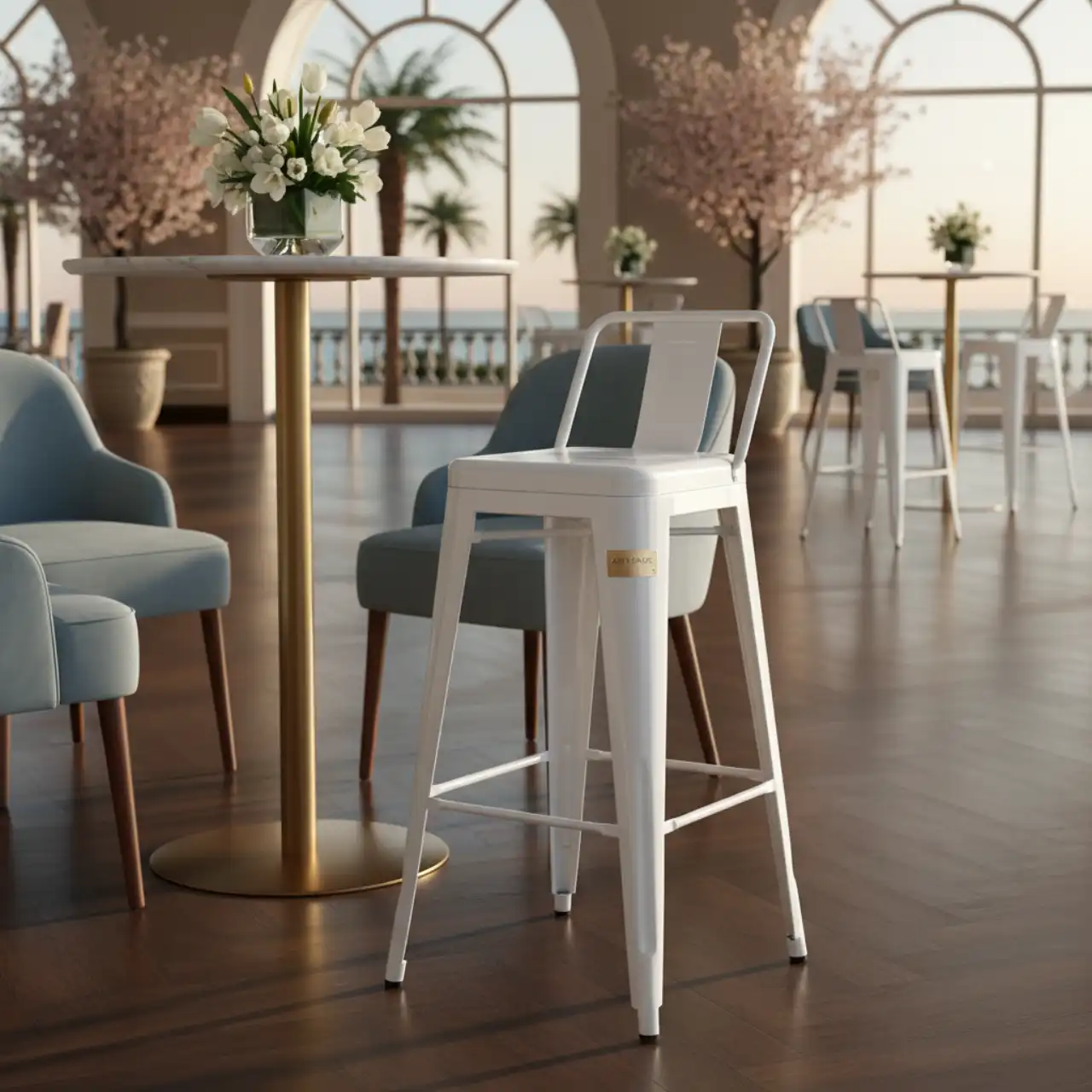 Табурет барный Tolix белый