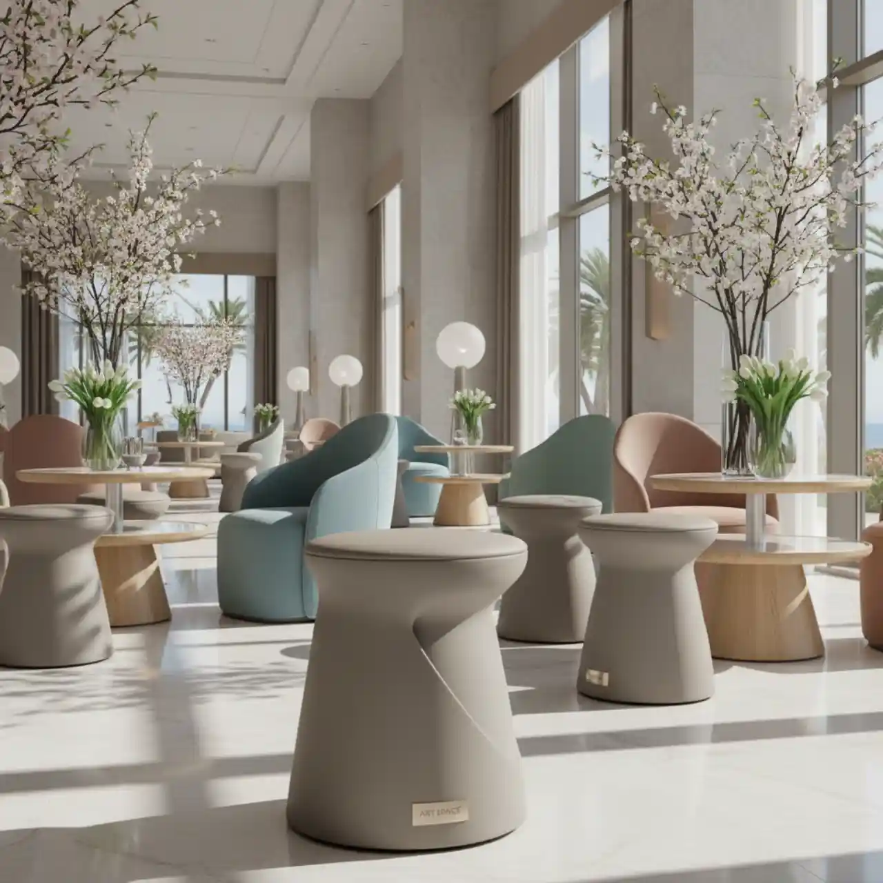 Табурет Flow RAL 7036 серо бежевый