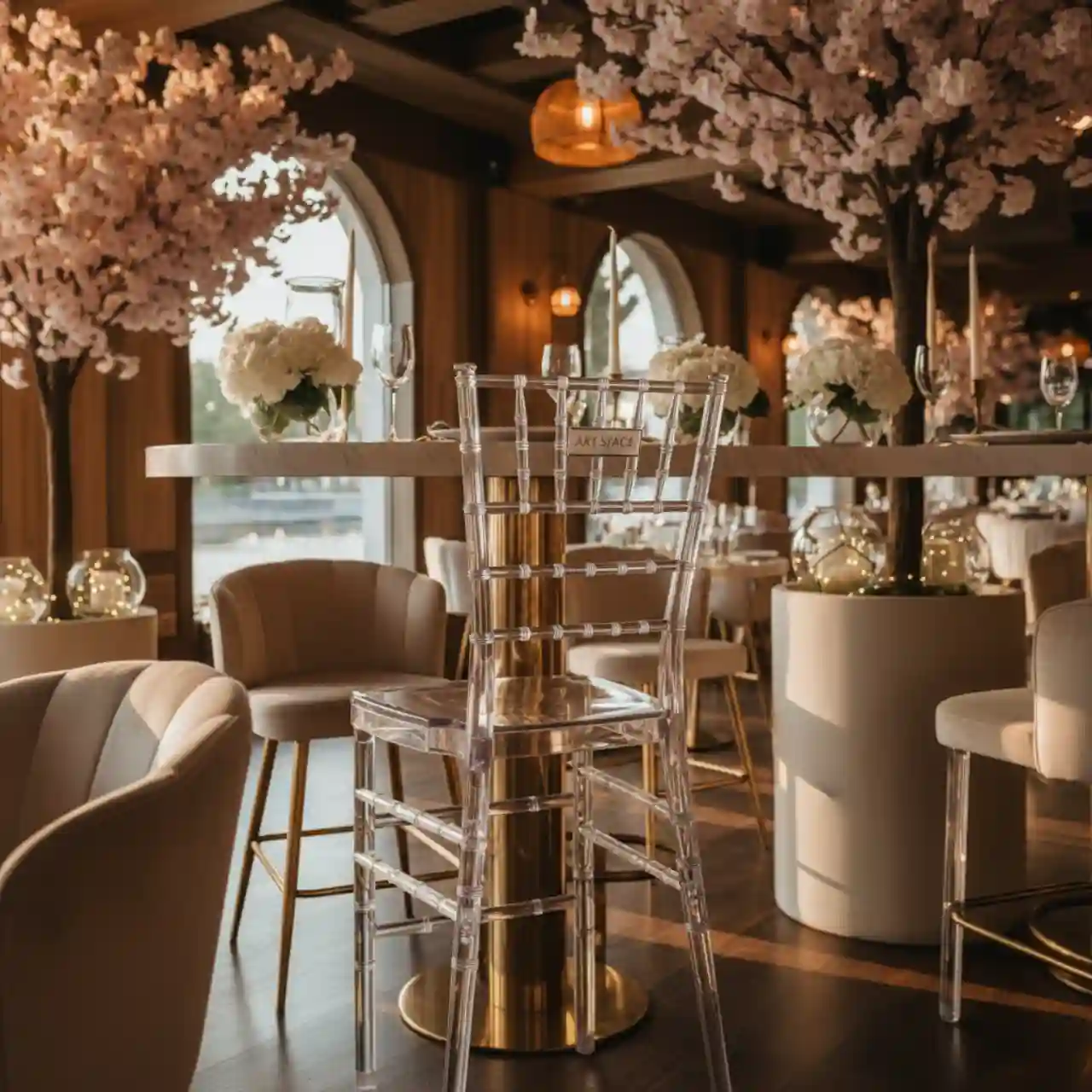 Стул прозрачный полубарный Chiavari Bar