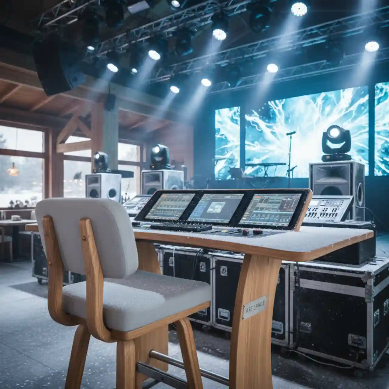 Стул полубарный Такер светло серый деревянный