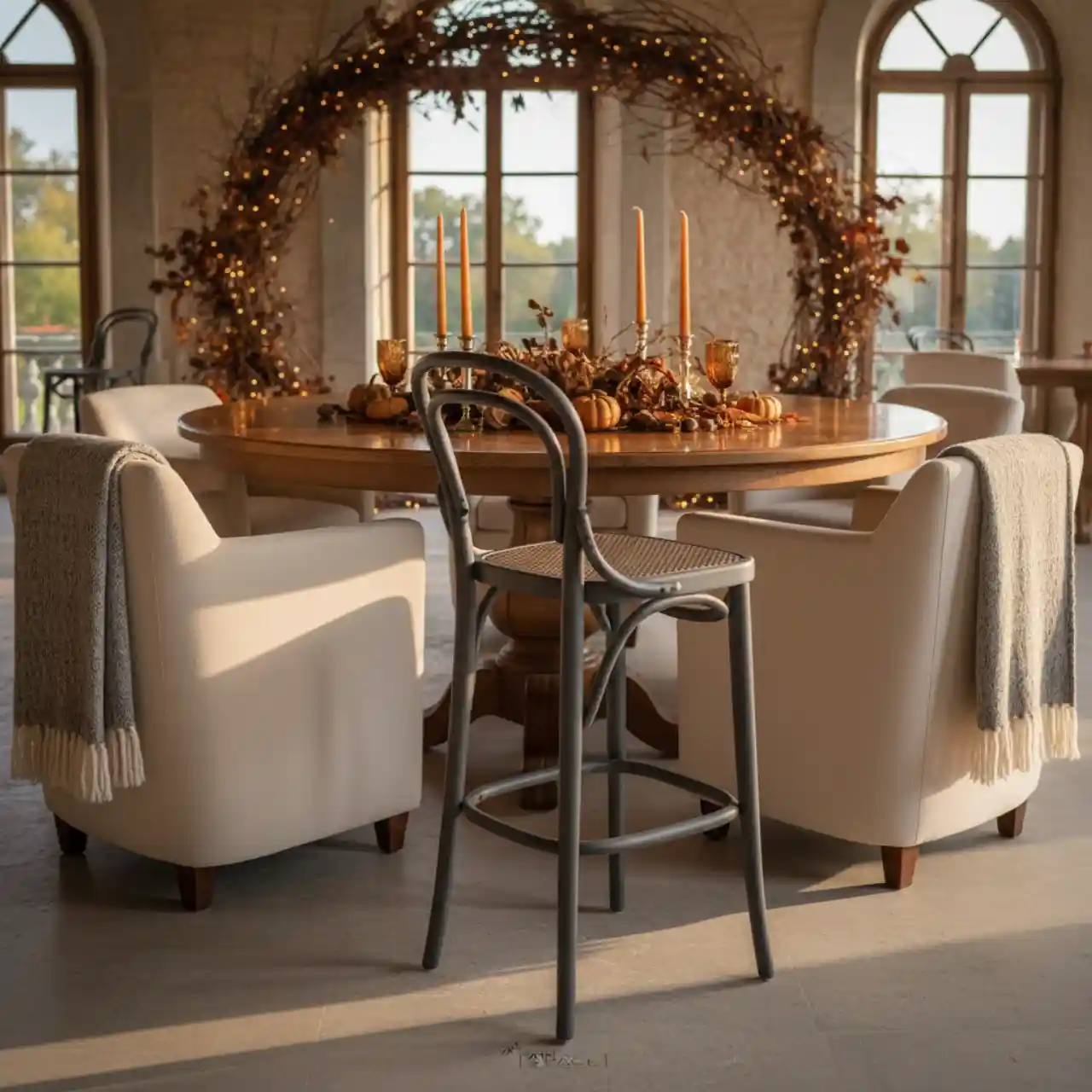 Стул Такер полубарный деревянный графит