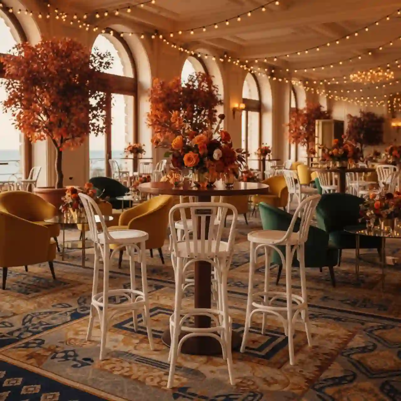 Стул полубарный со спинкой белый Tolix Wood