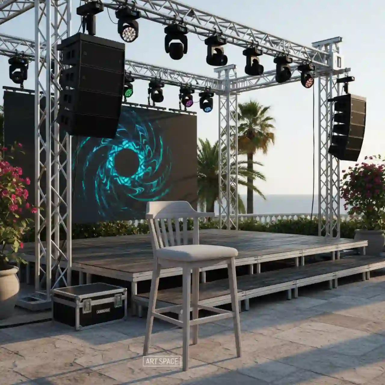 Стул полубарный светло серый деревянный Такер