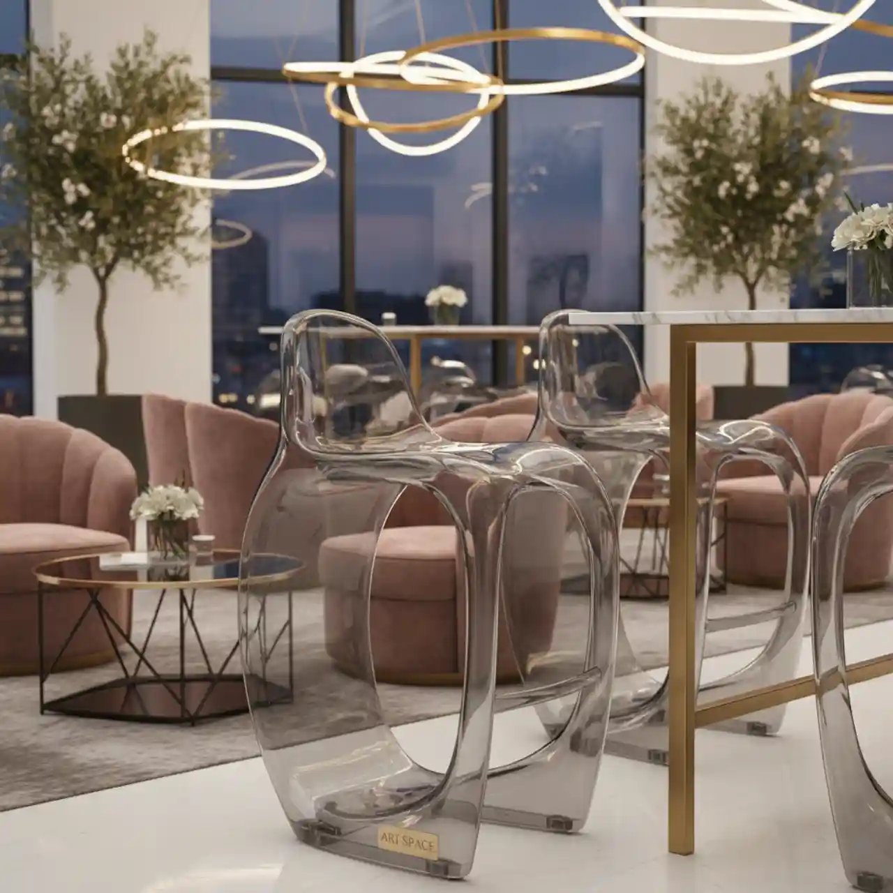 Стул полубарный пластиковый Swing AV