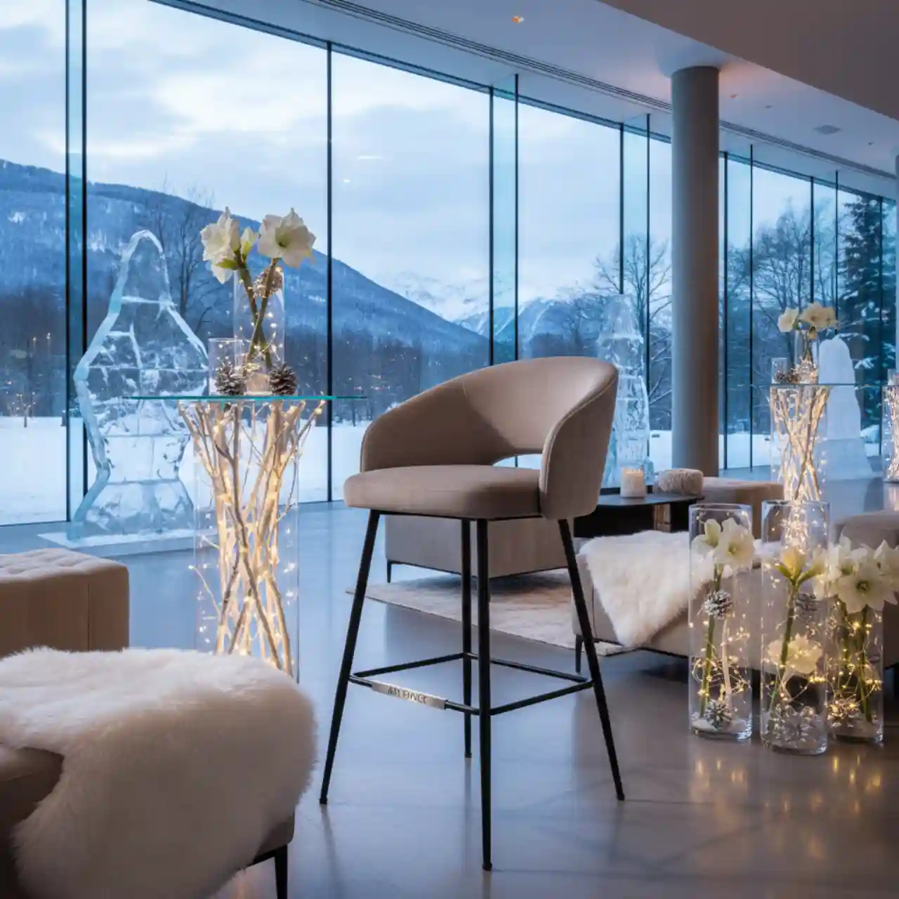 Стул полубарный Маллин велюр Velutto серо бежевый