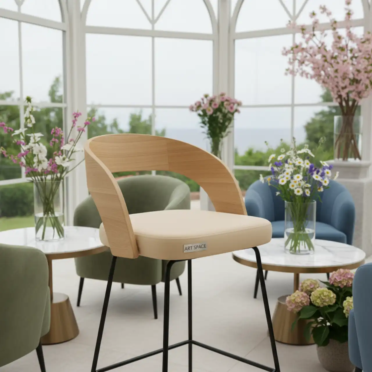 Стул полубарный Turin латте