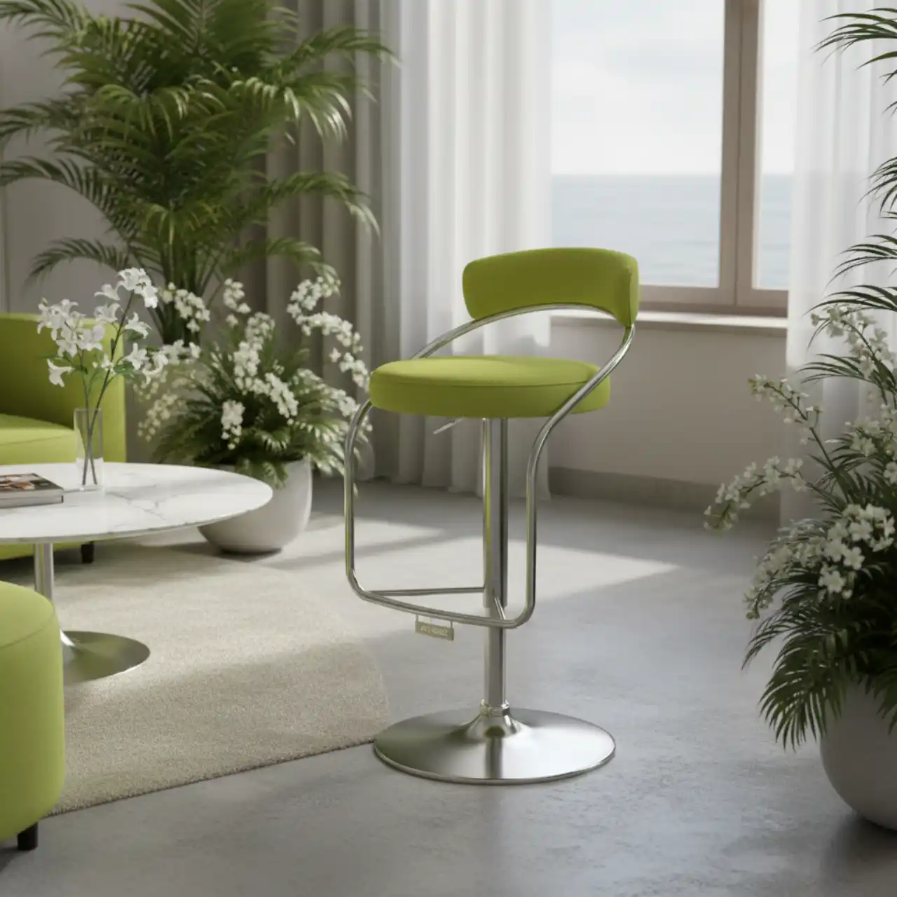 Стул полубарный Solar салатовый