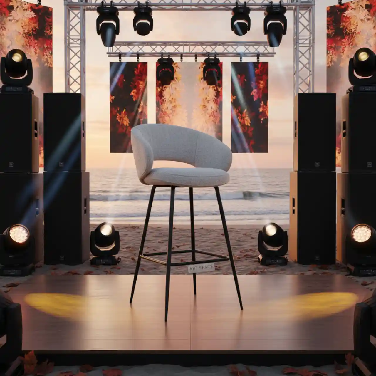 Стул полубарный Бриф DD букле светло серый