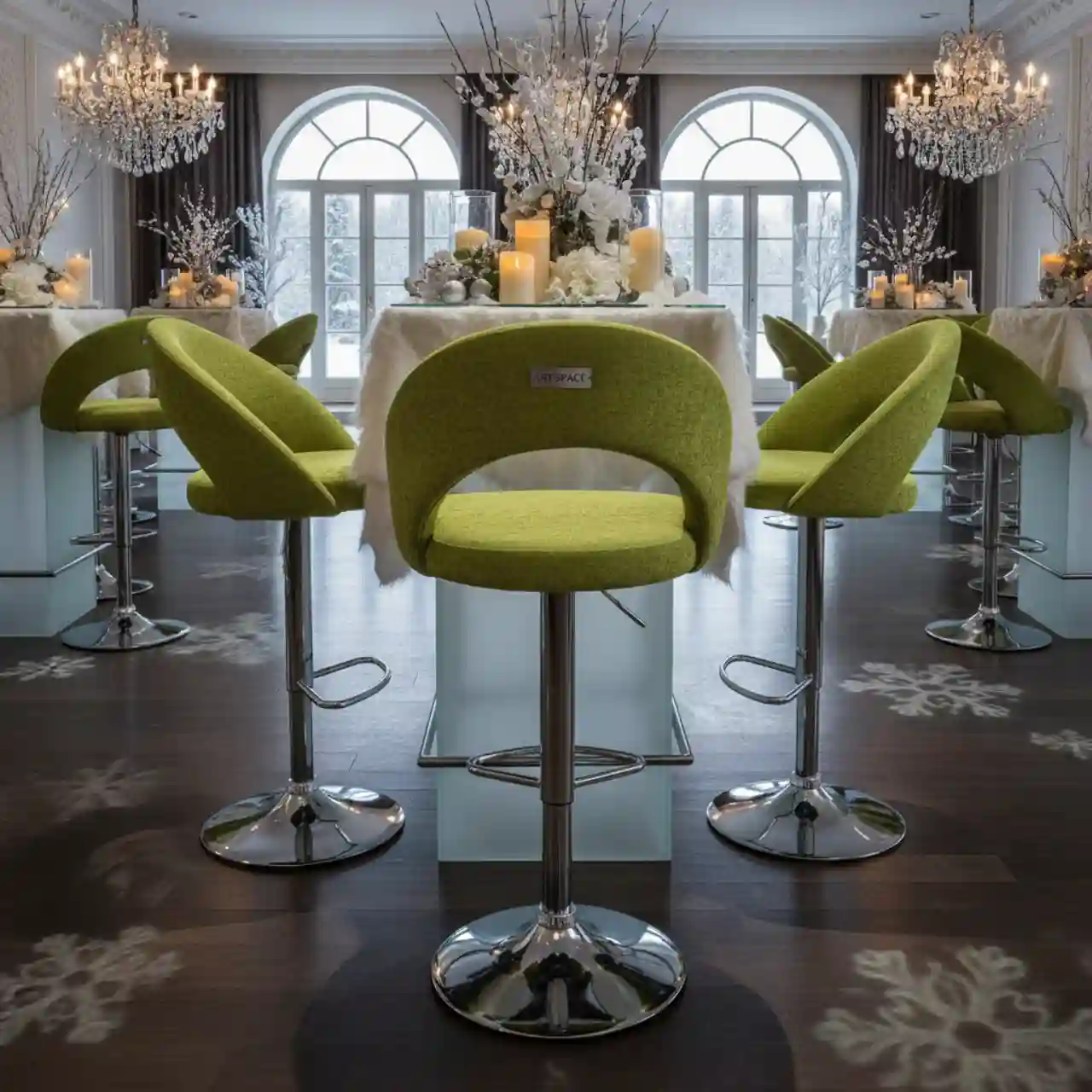 Стул полубарный Solar салатовый высота сиденья