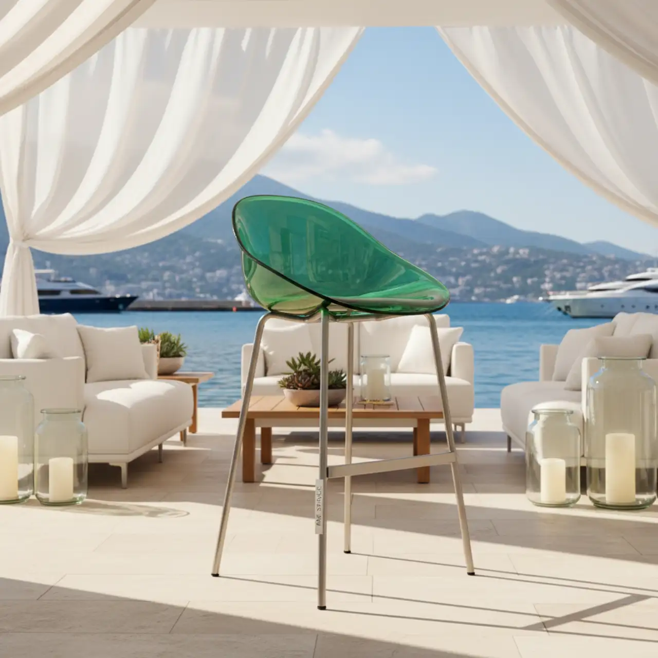 Стул пластиковый полубарный Lisa Technopolymer Go Green