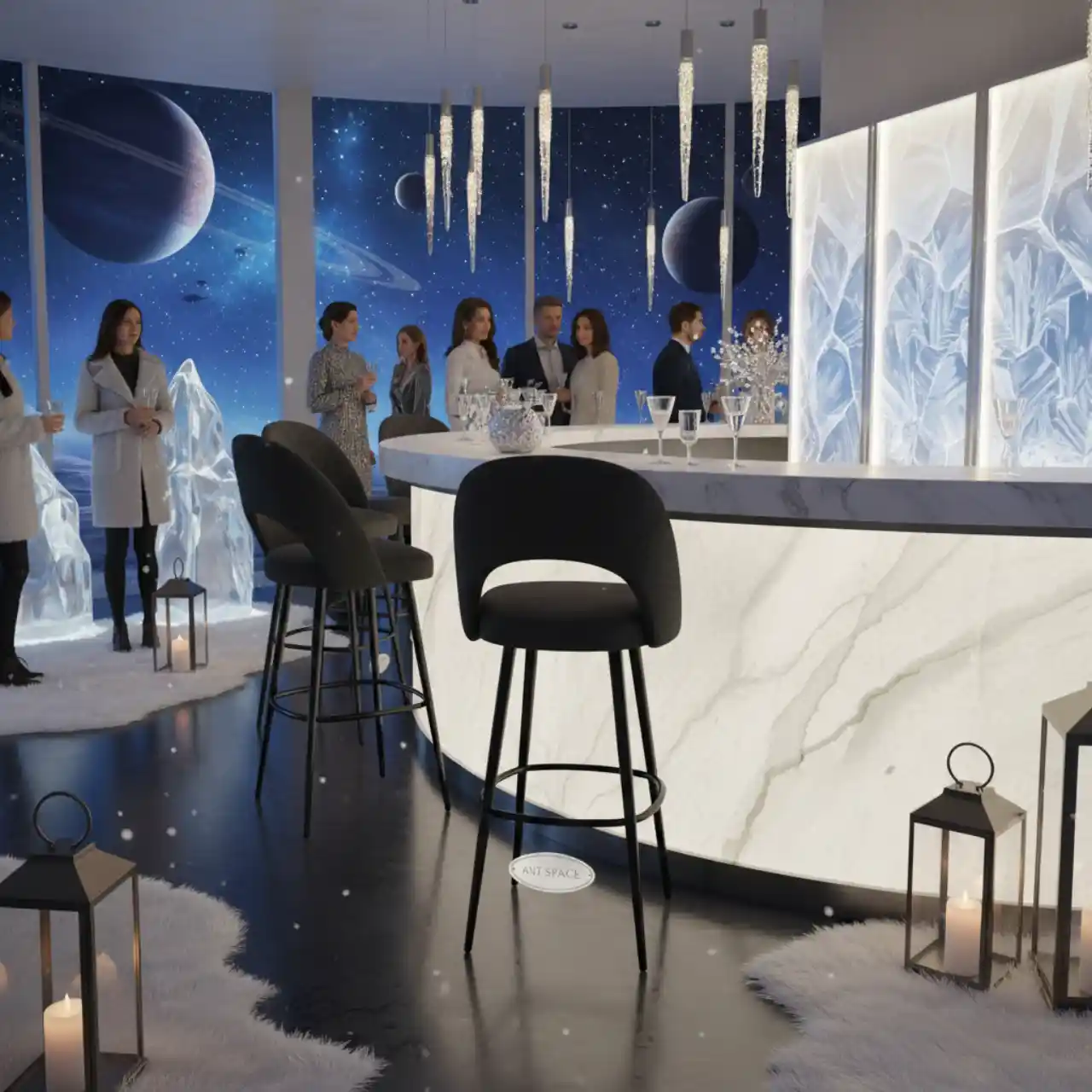 Стул барный черный со спинкой