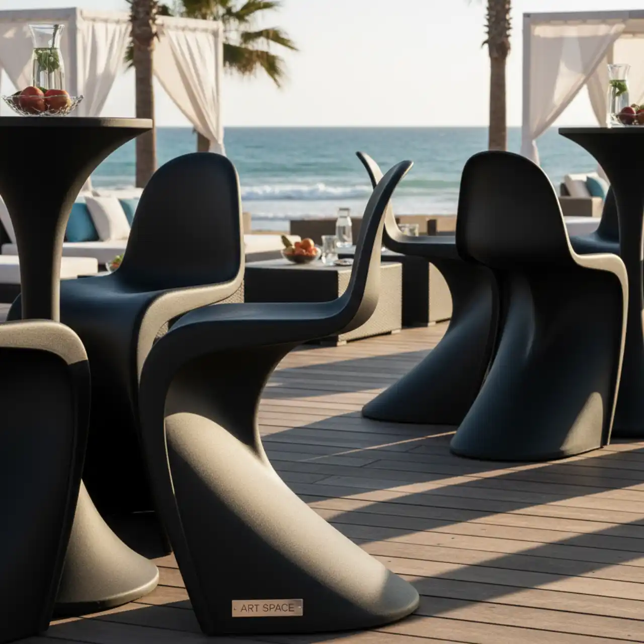 Стул пластиковый барный Air Bar черный