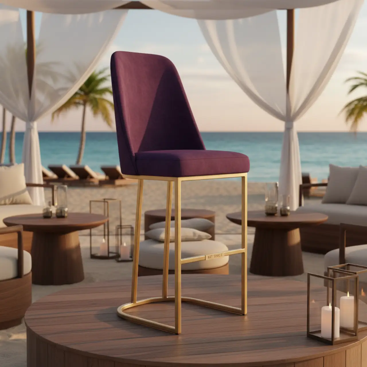 Стул барный Тревер фиолетовый