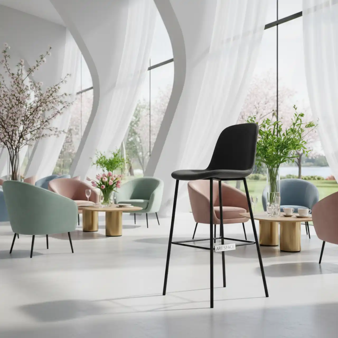 Стул барный черный Zeta