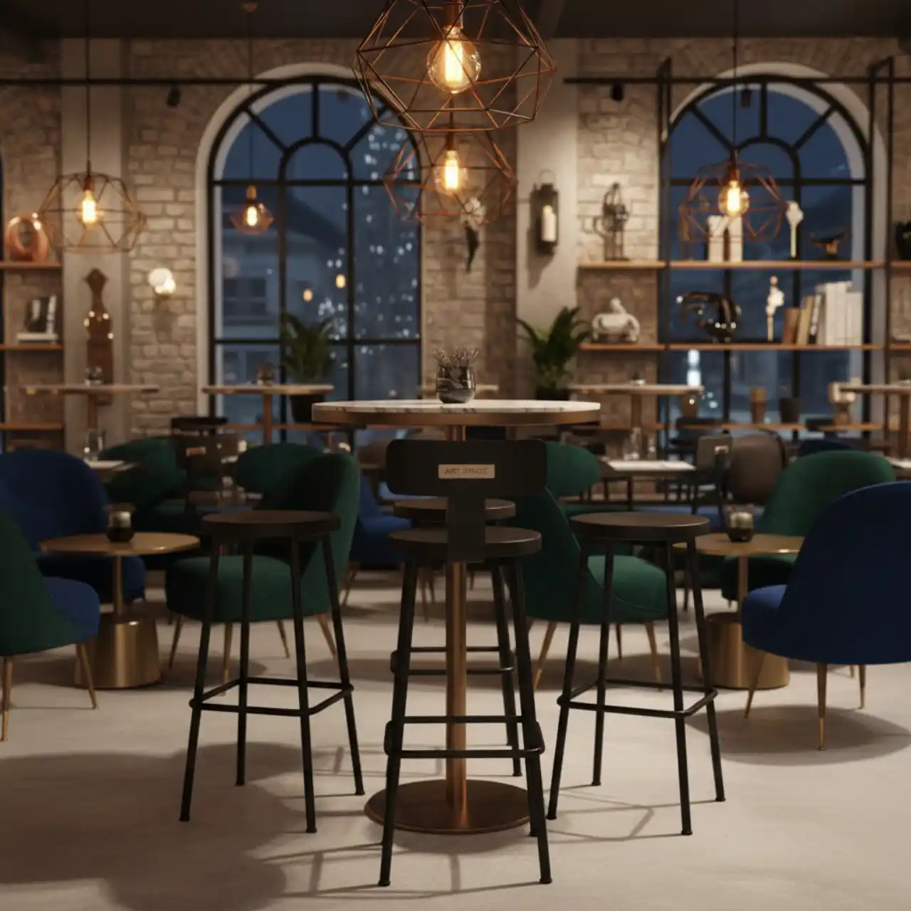 Стул барный черный Tolix