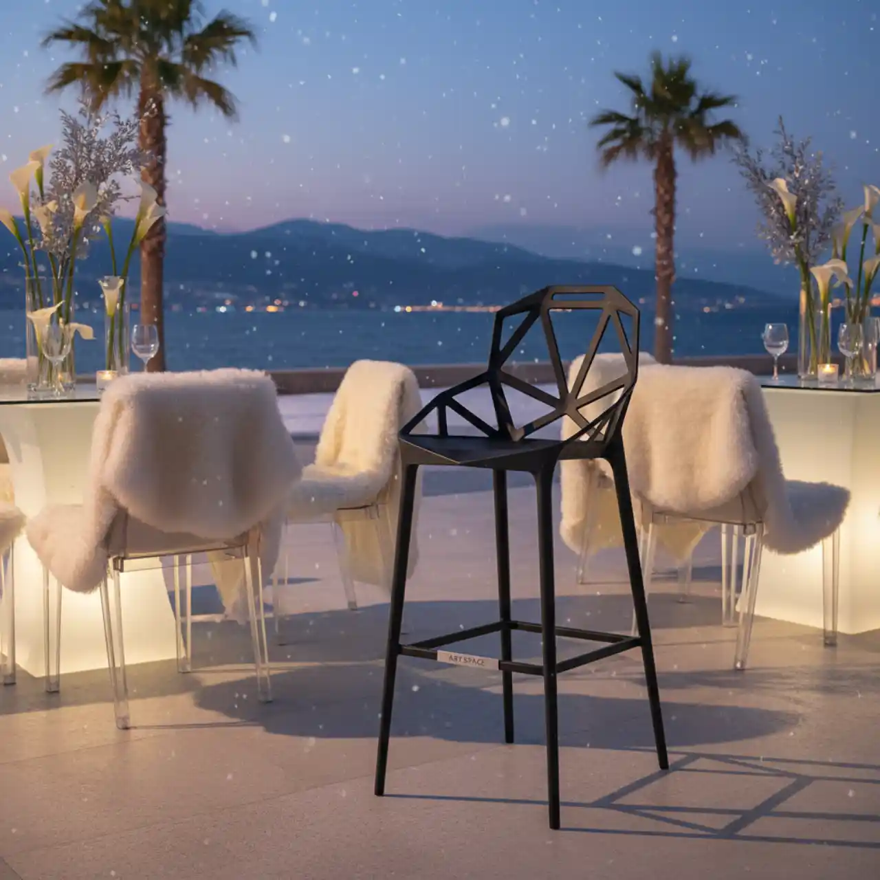 Стул барный черный masters