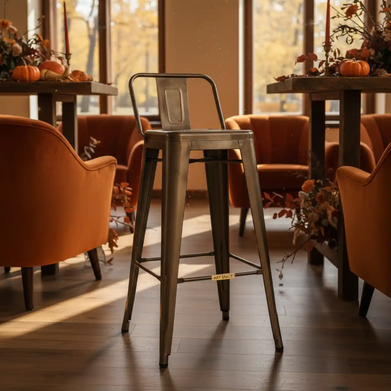 Стул барный со спинкой Tolix бронза