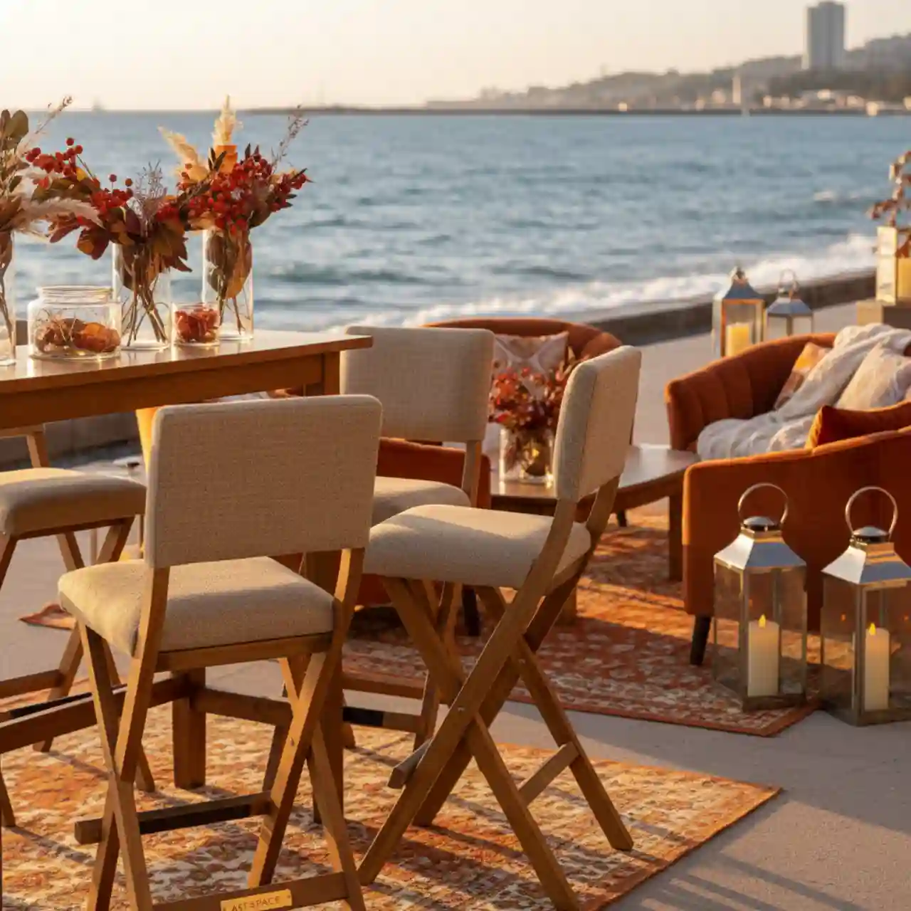 Стул барный складной бежевый Франклин