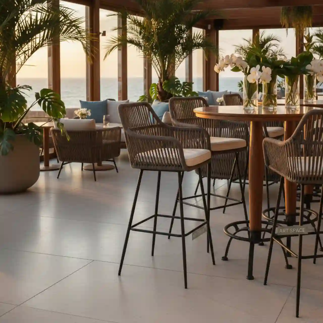 Стул барный плетеный Gala коричневый