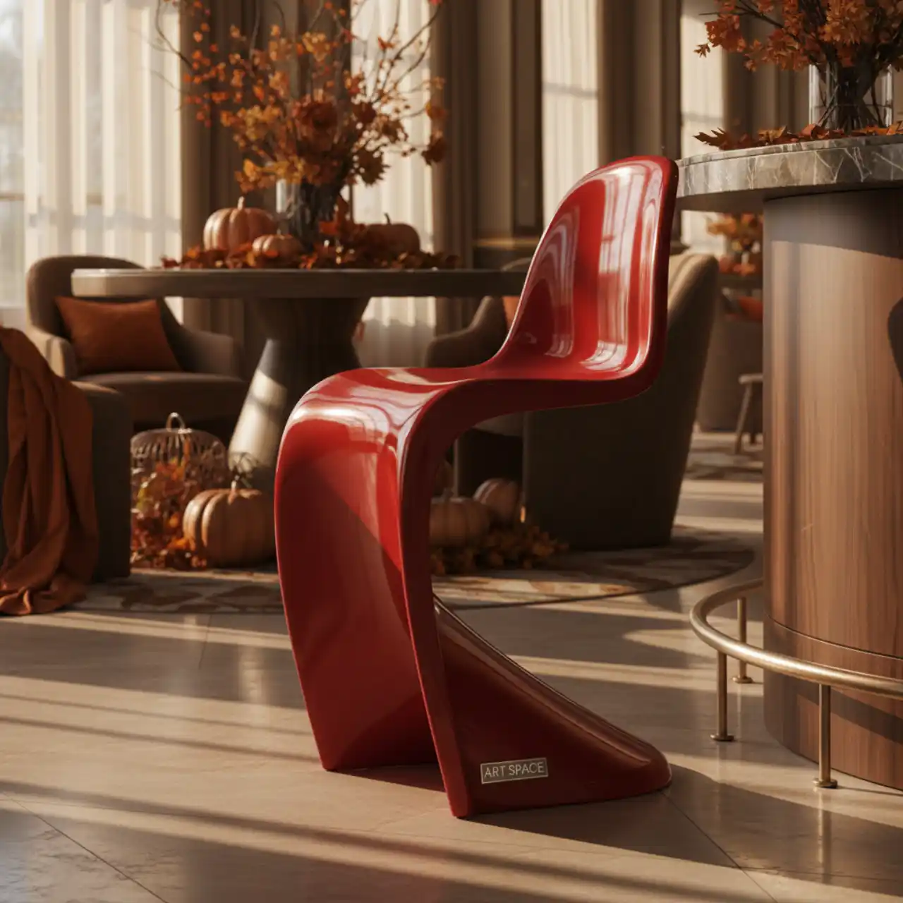 Стул барный пластиковый красный Air Bar