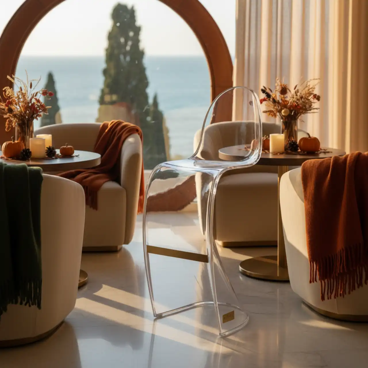 Стул барный прозрачный Isy Antishock