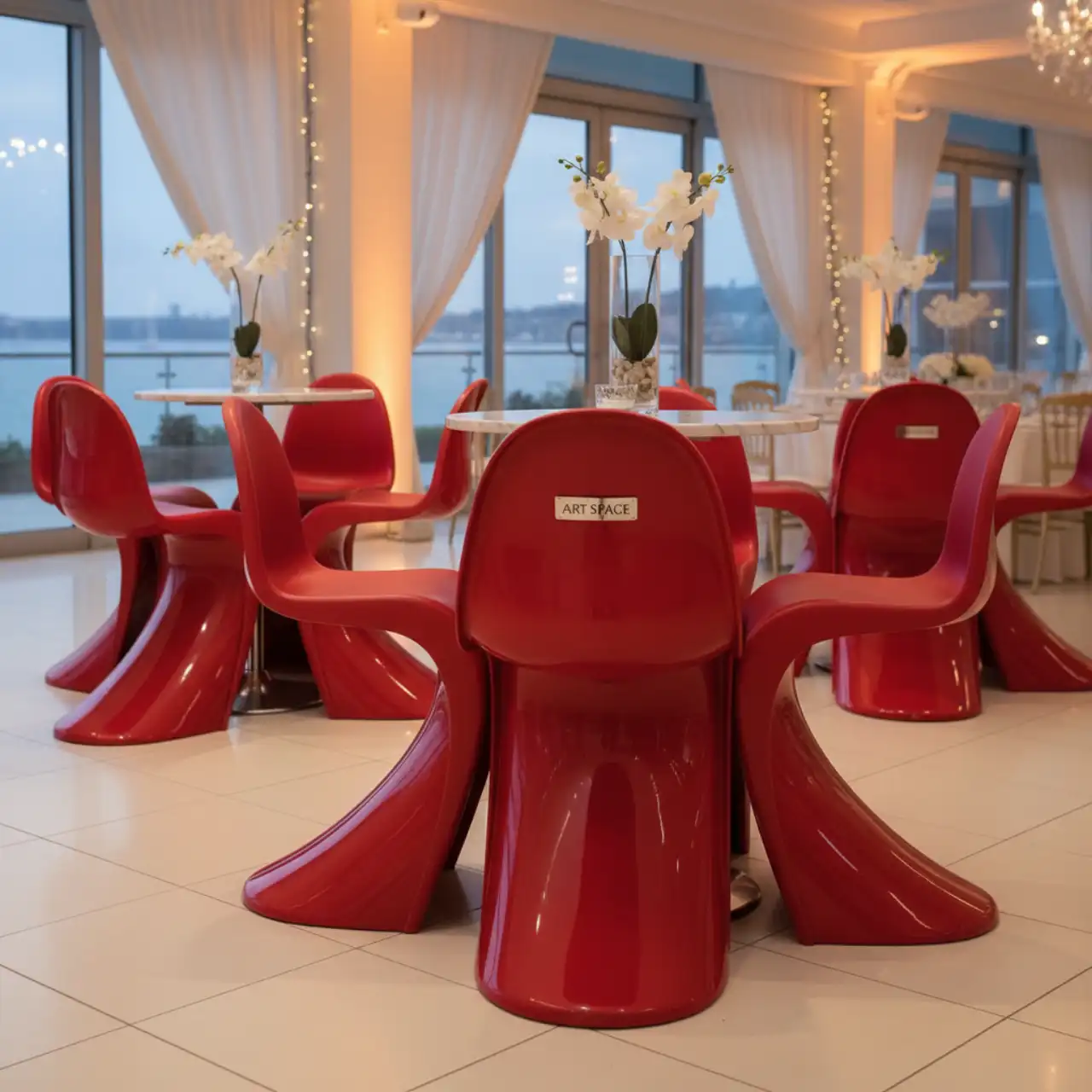 Стул барный пластиковый Air Bar красный