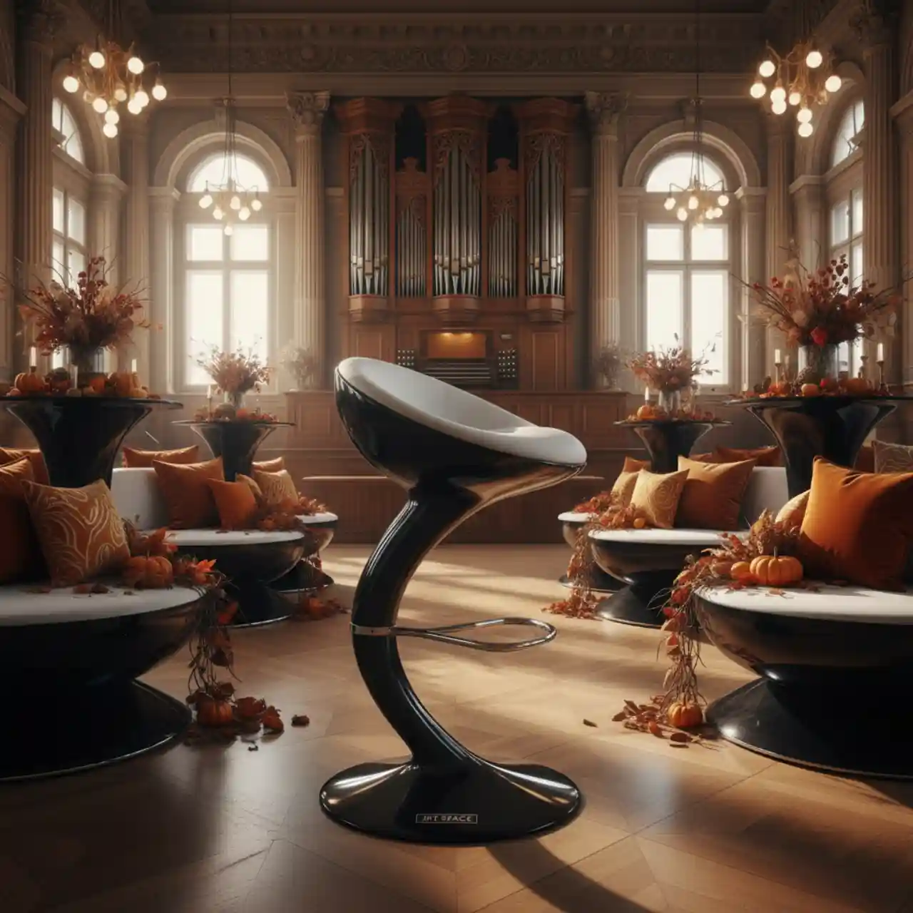 Стул барный Орбита черный белый