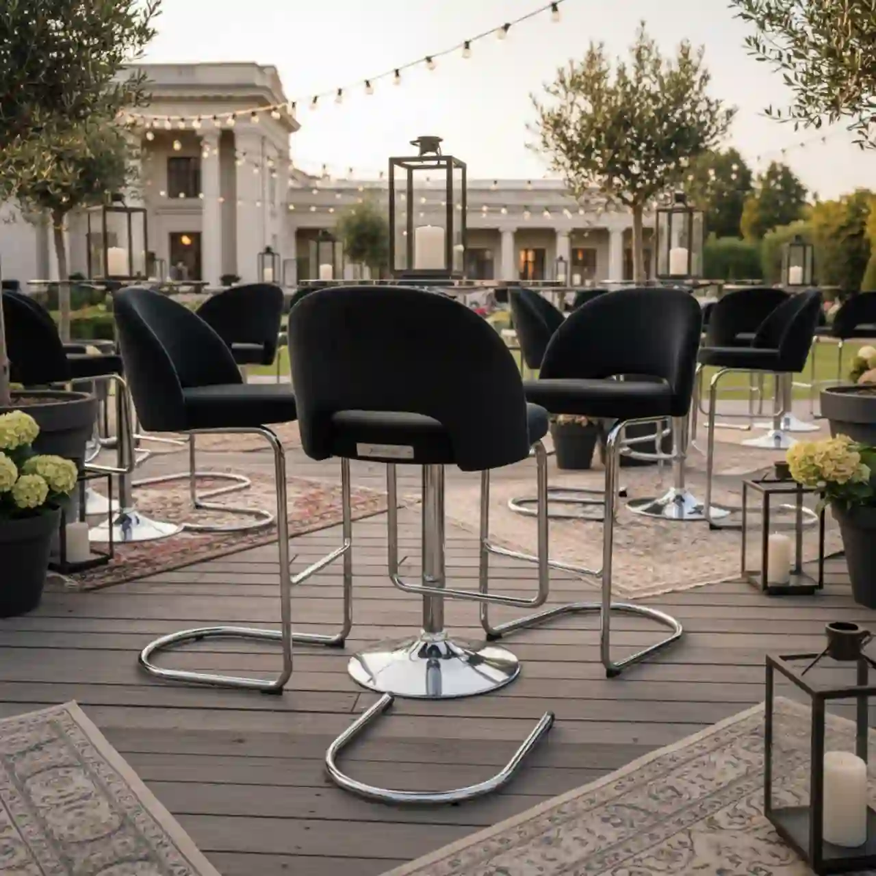 Стул барный мягкий Goal black