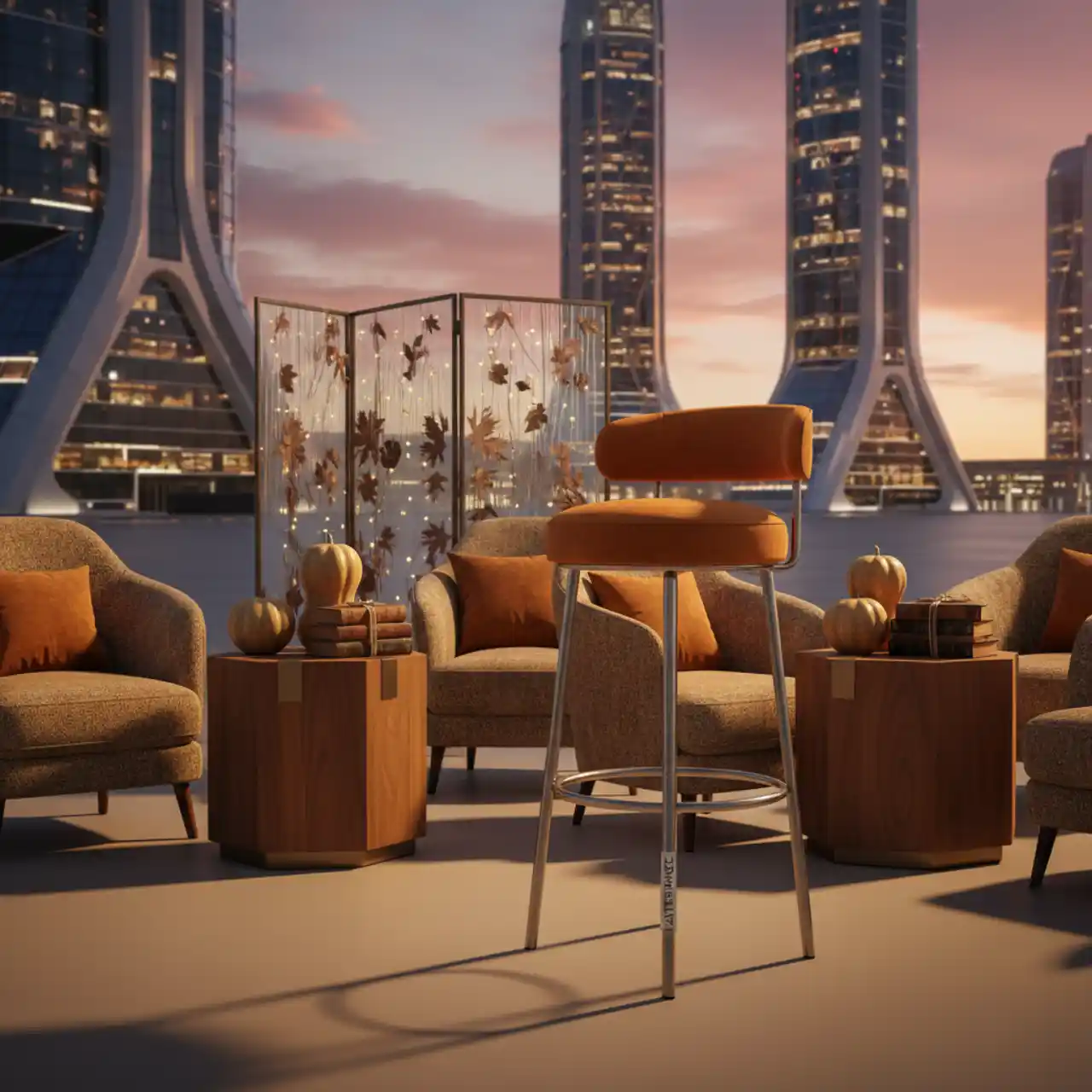 Стул барный металлический Round