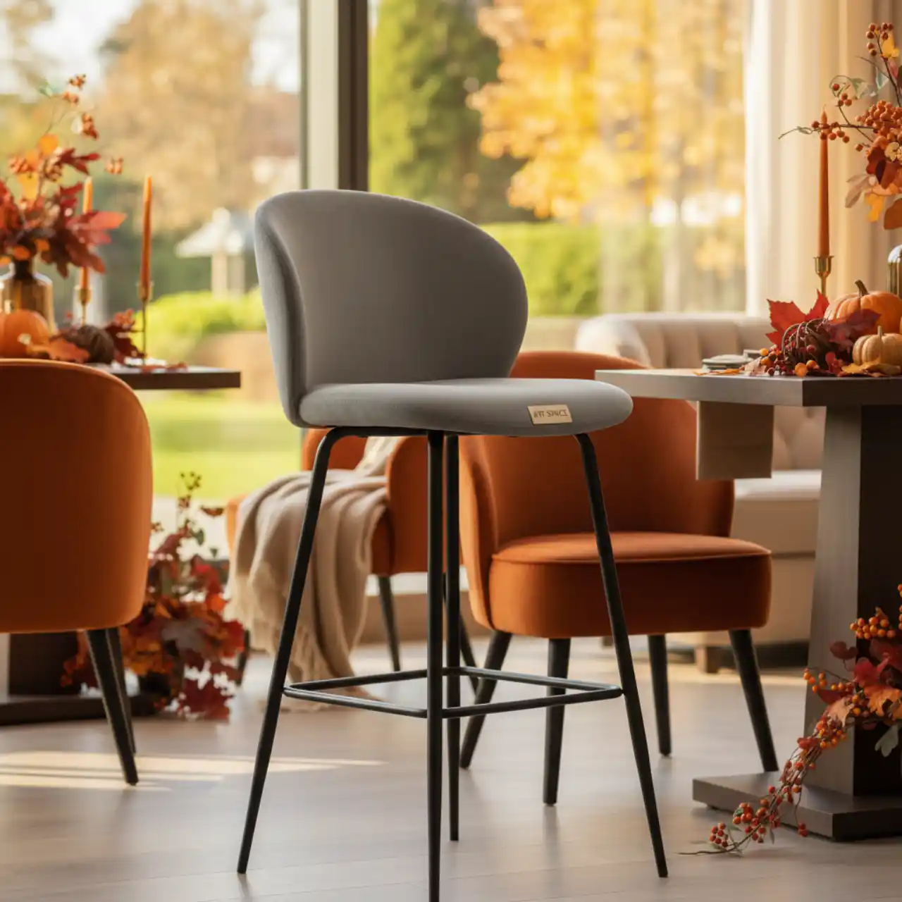 Стул барный мягкий Goal grey