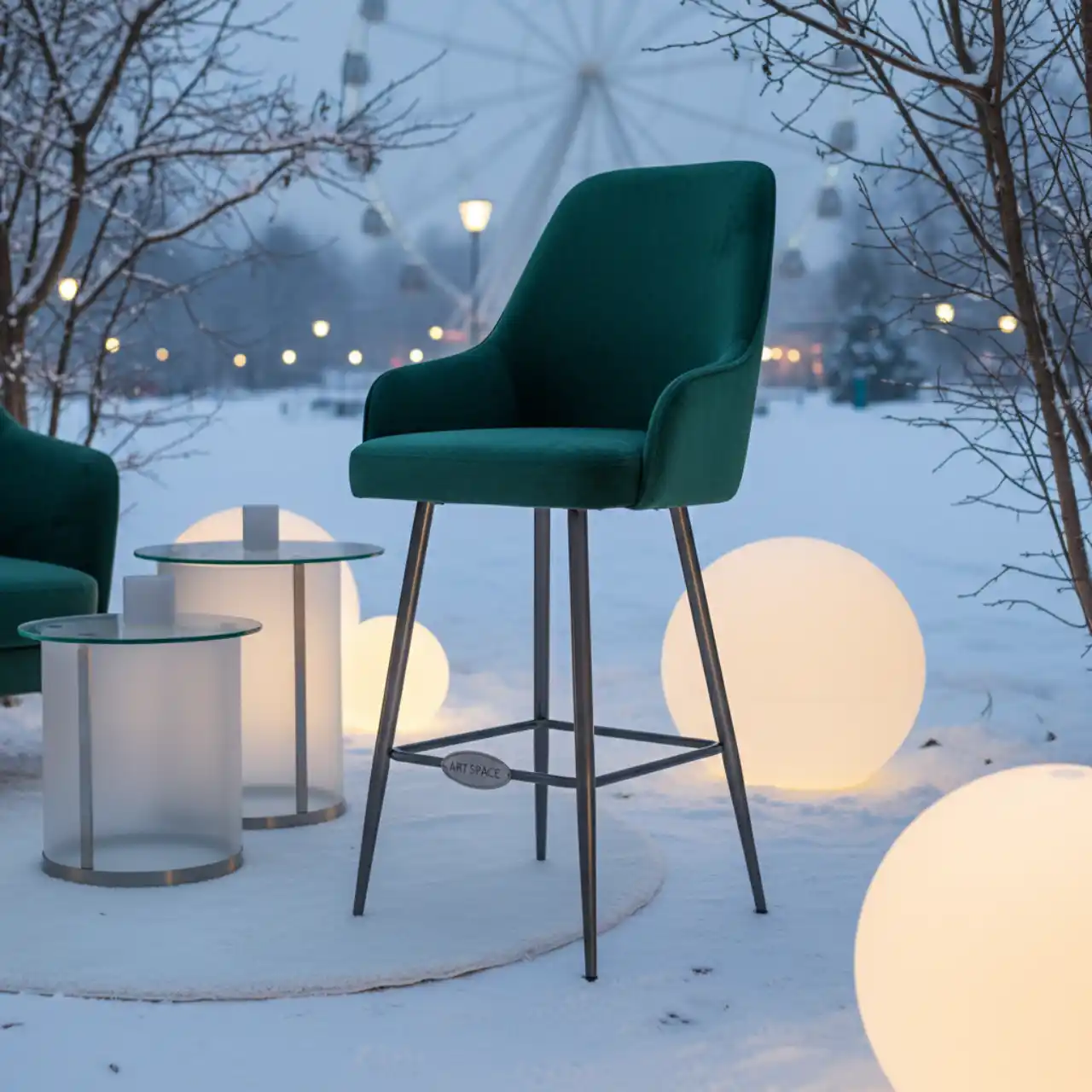 Стул барный Маллин велюр Velutto ножки металл