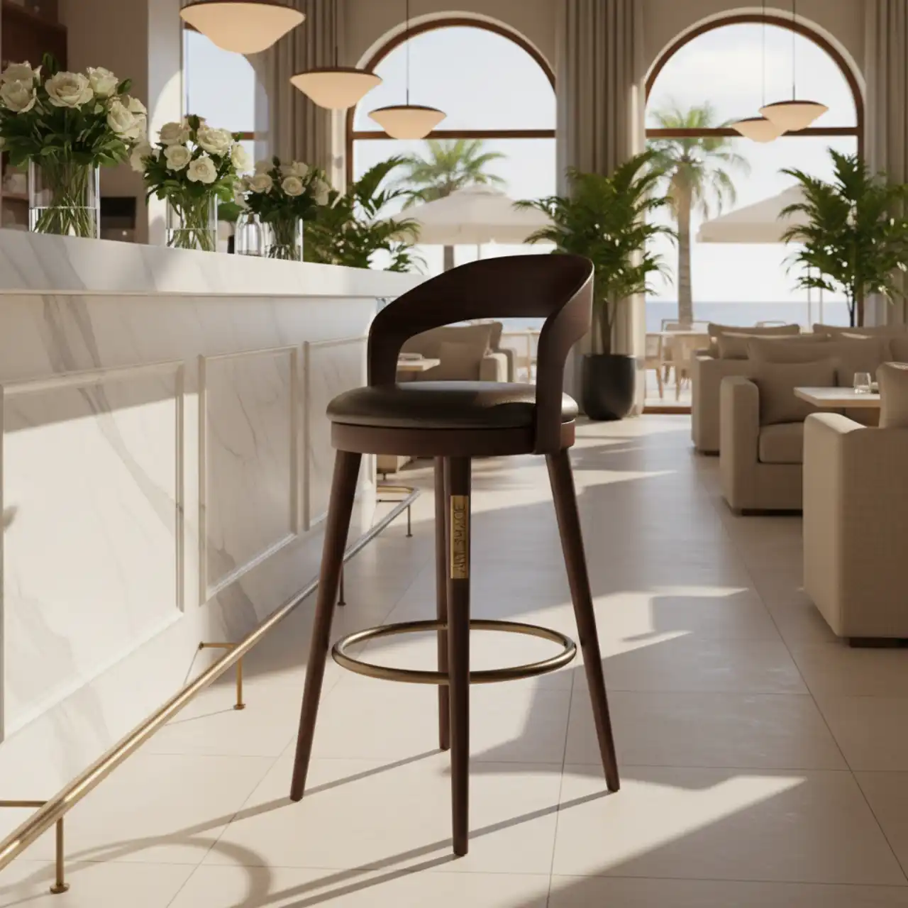 Стул барный коричневый шоколад Ува L