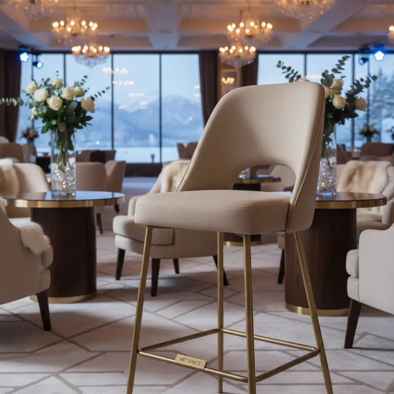 Стул барный Лион бежевый