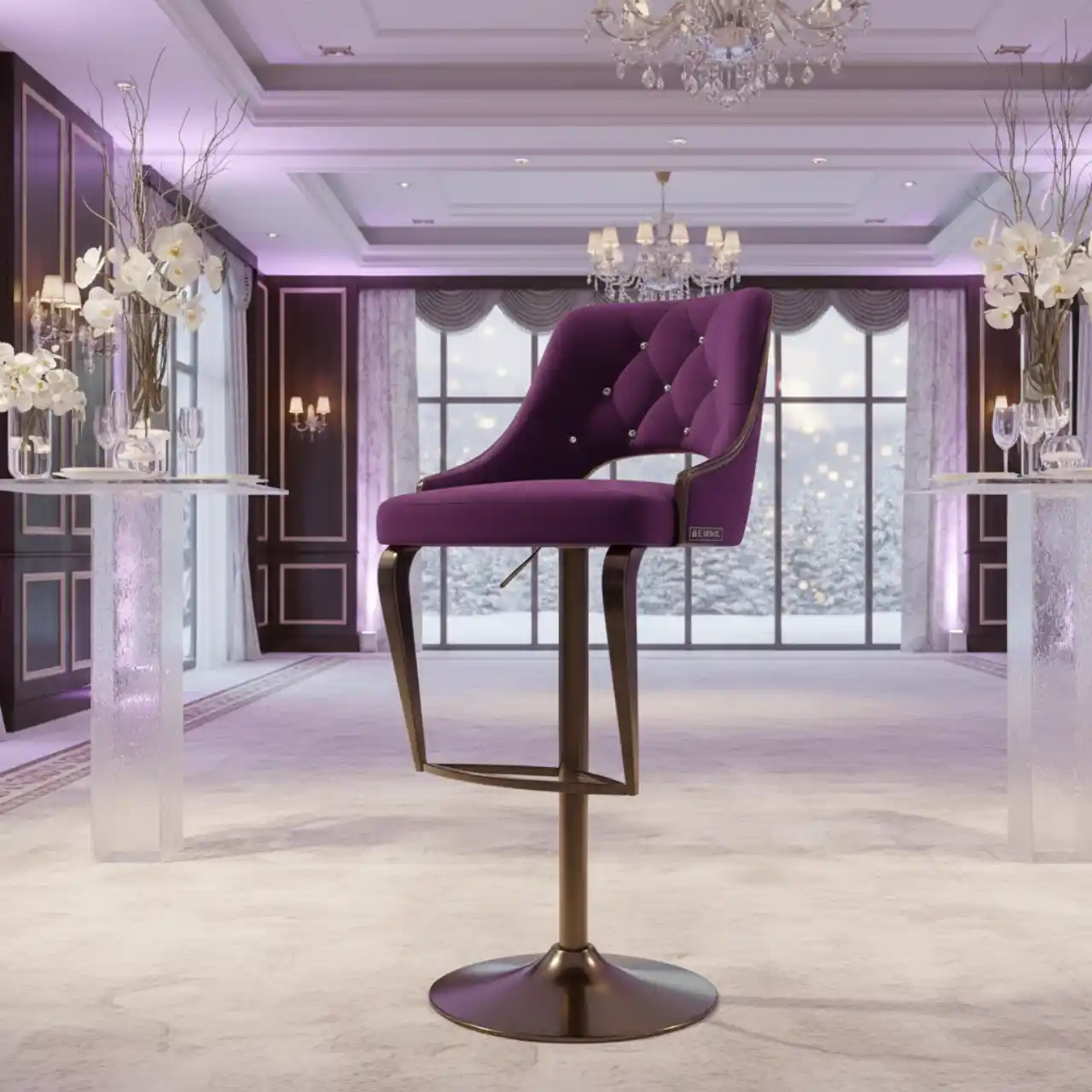 Стул барный Лион фиолетовый