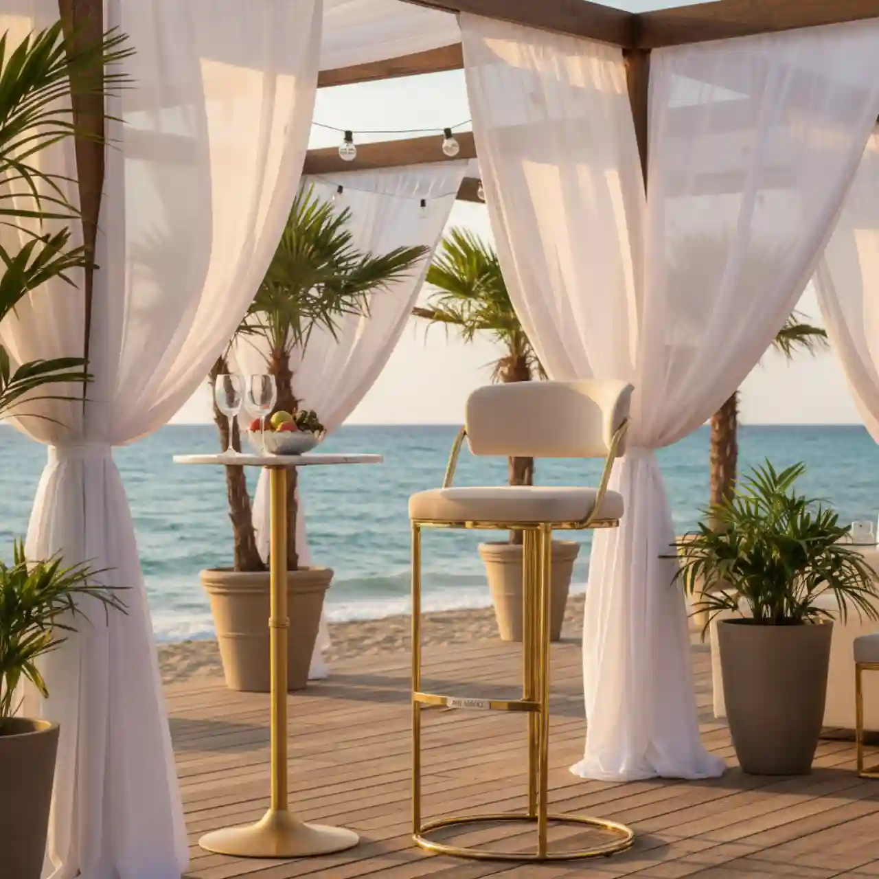 Стул барный золотой Janette