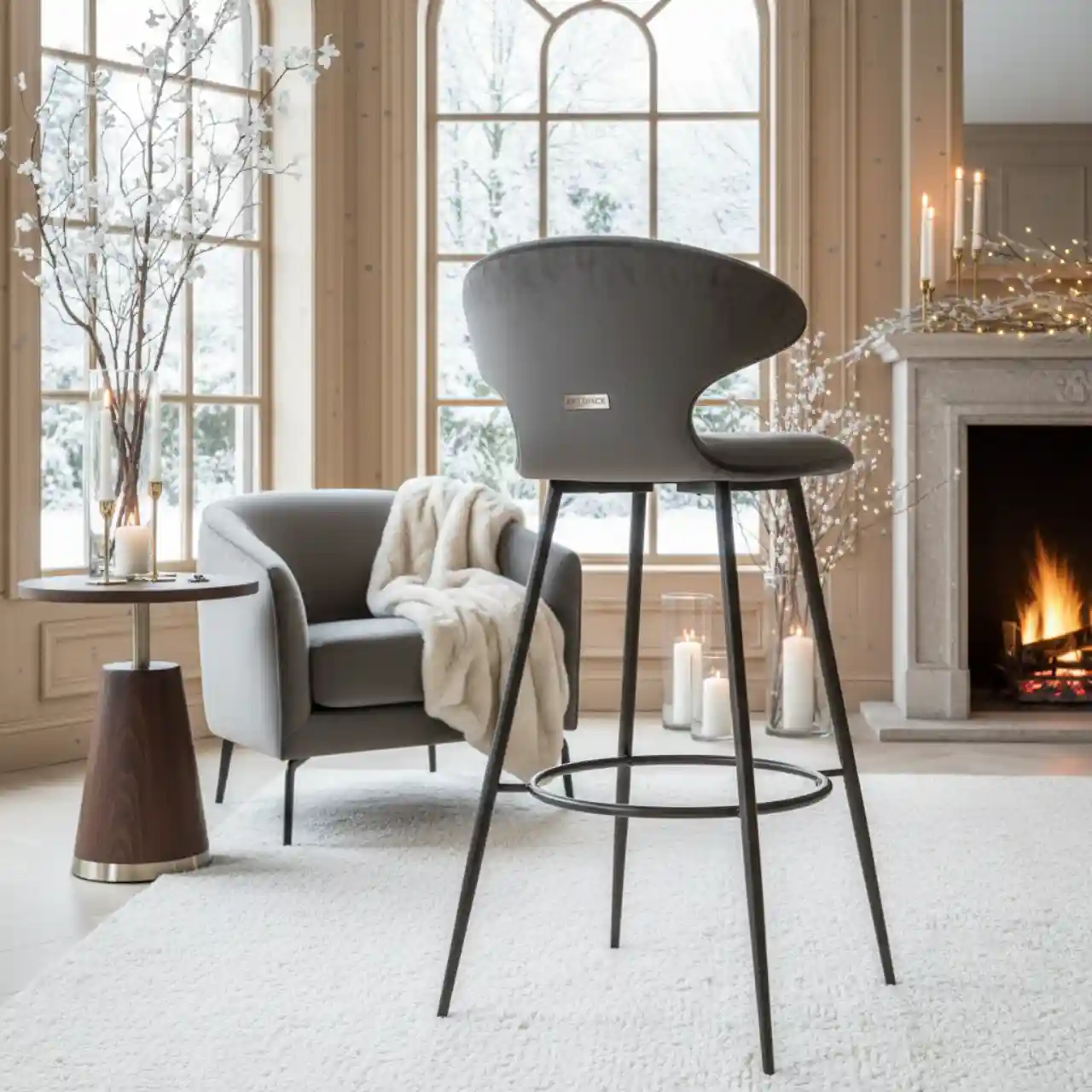 Стул барный Джин серый