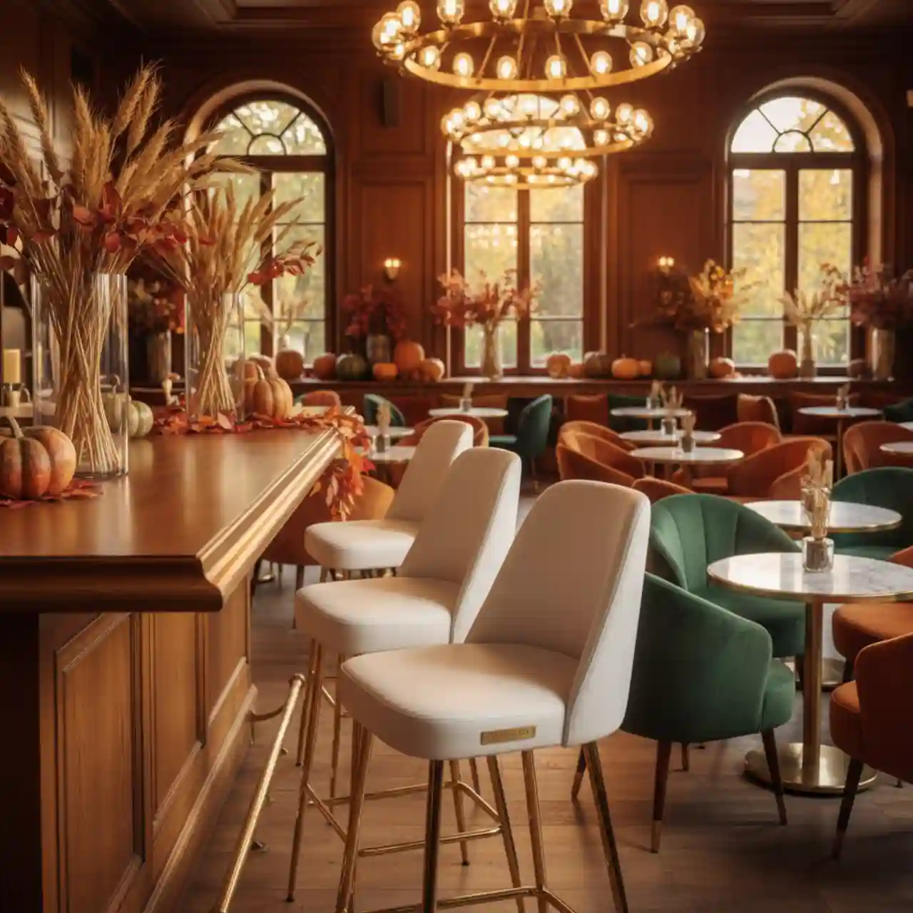 Стул барный белый экокожа Lem