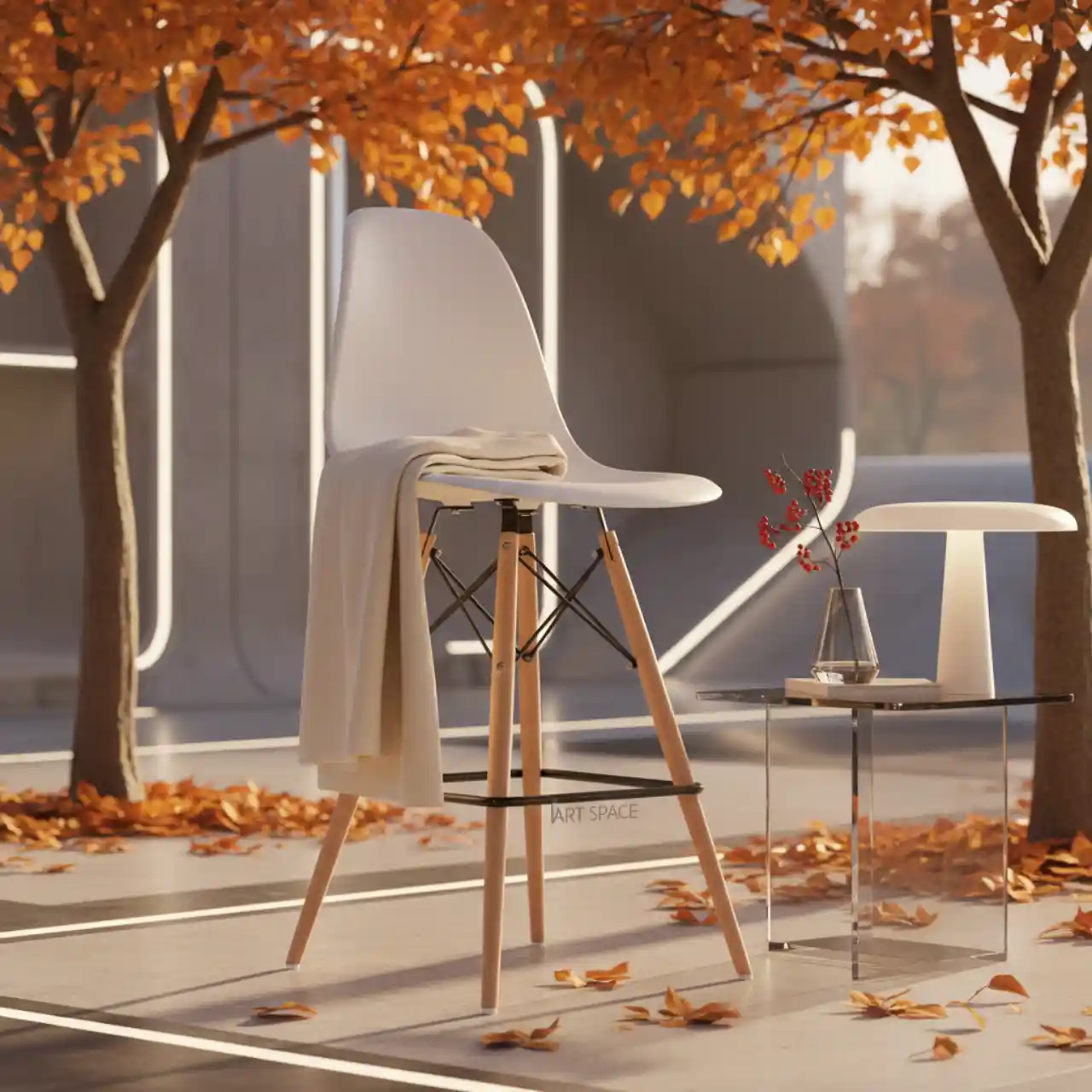 Стул барный дизайнерский Eames стиль DSW белый