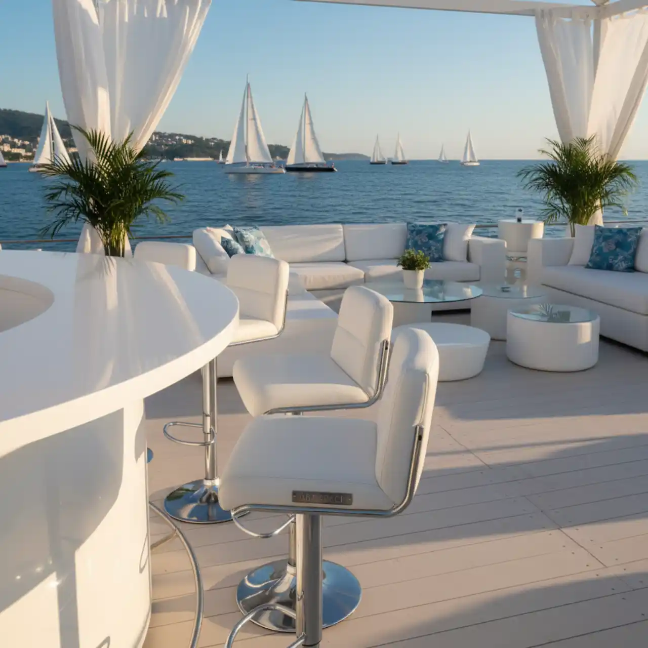 Стул барный белый из экокожи Lem WT